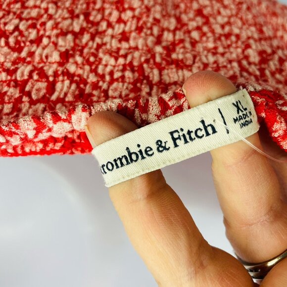 Abercrombie & Fitch Womens Size XL Floral Off the Shoulder Crop Top in Red 2585 - Picture 6 of 8